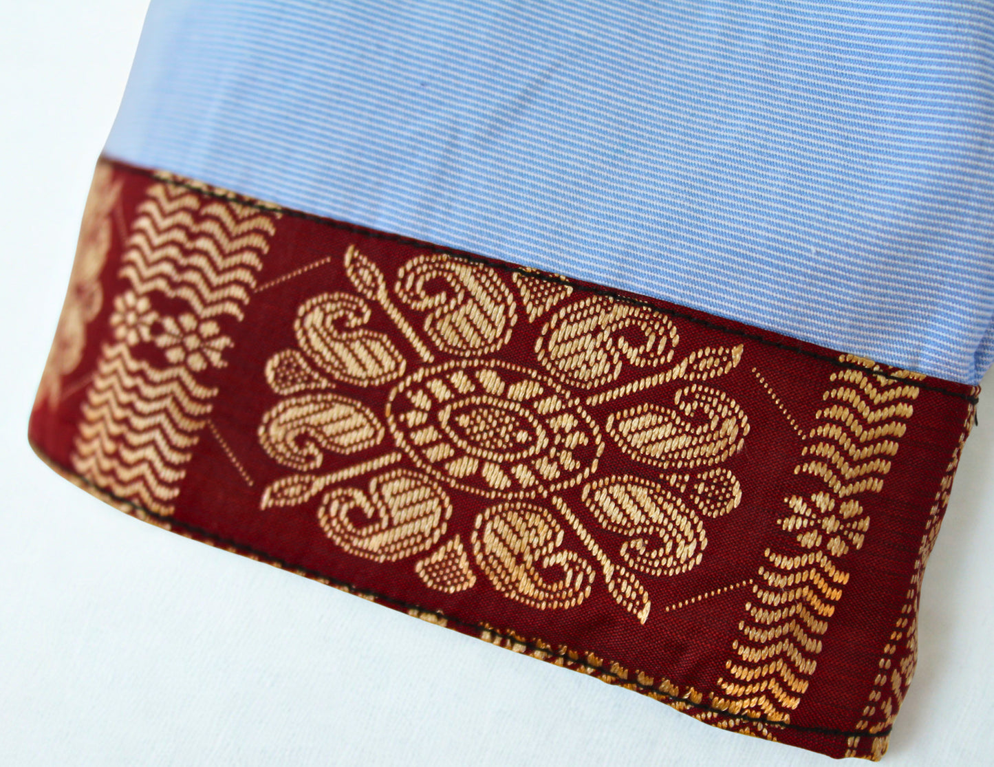 kimono bordeaux et bleu