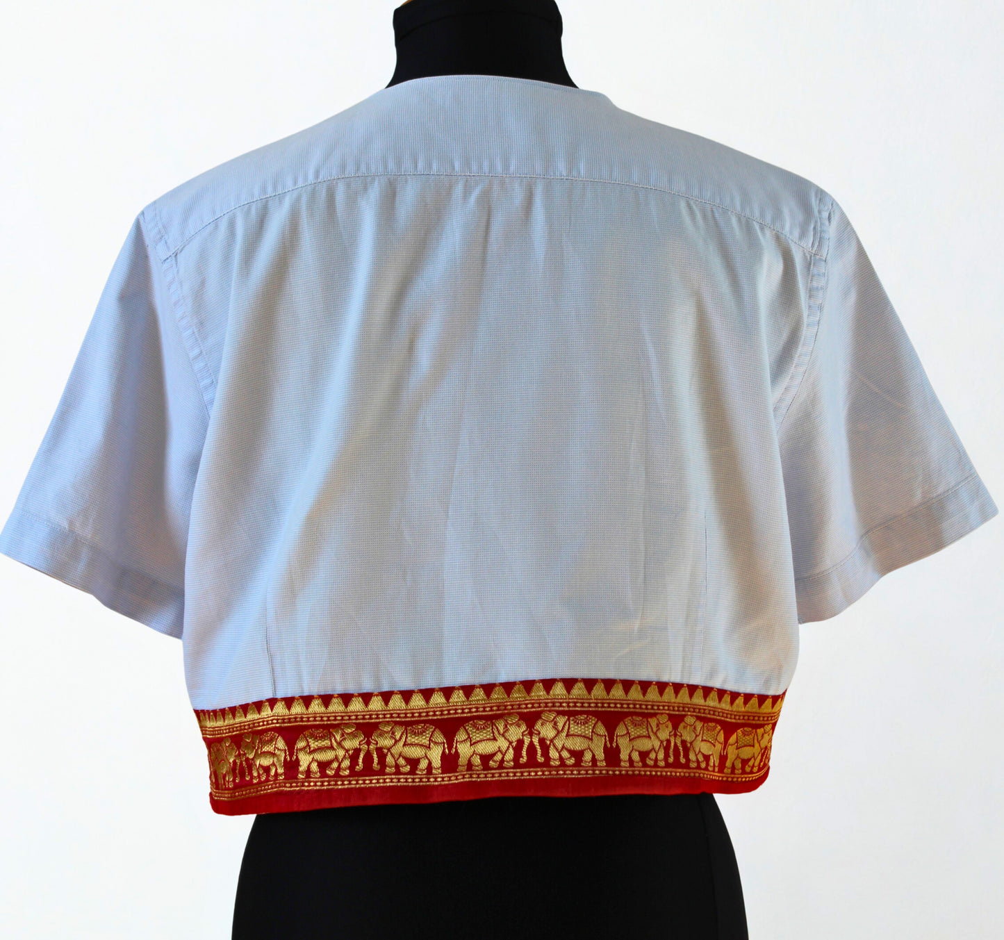 Chemise bleue et rouge