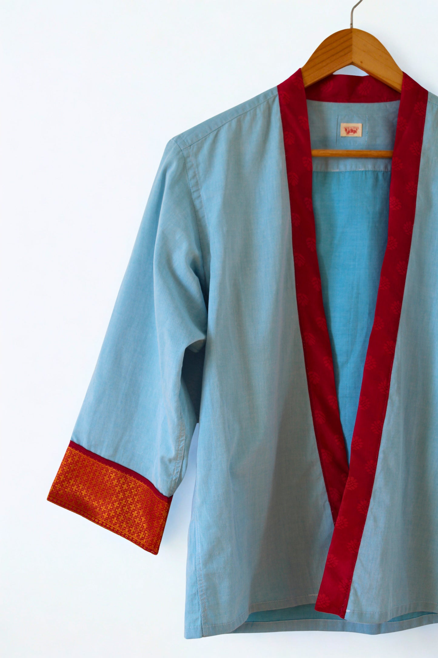 Kimono bleu et rose