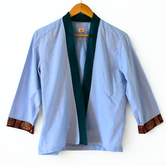kimono bordeaux et bleu