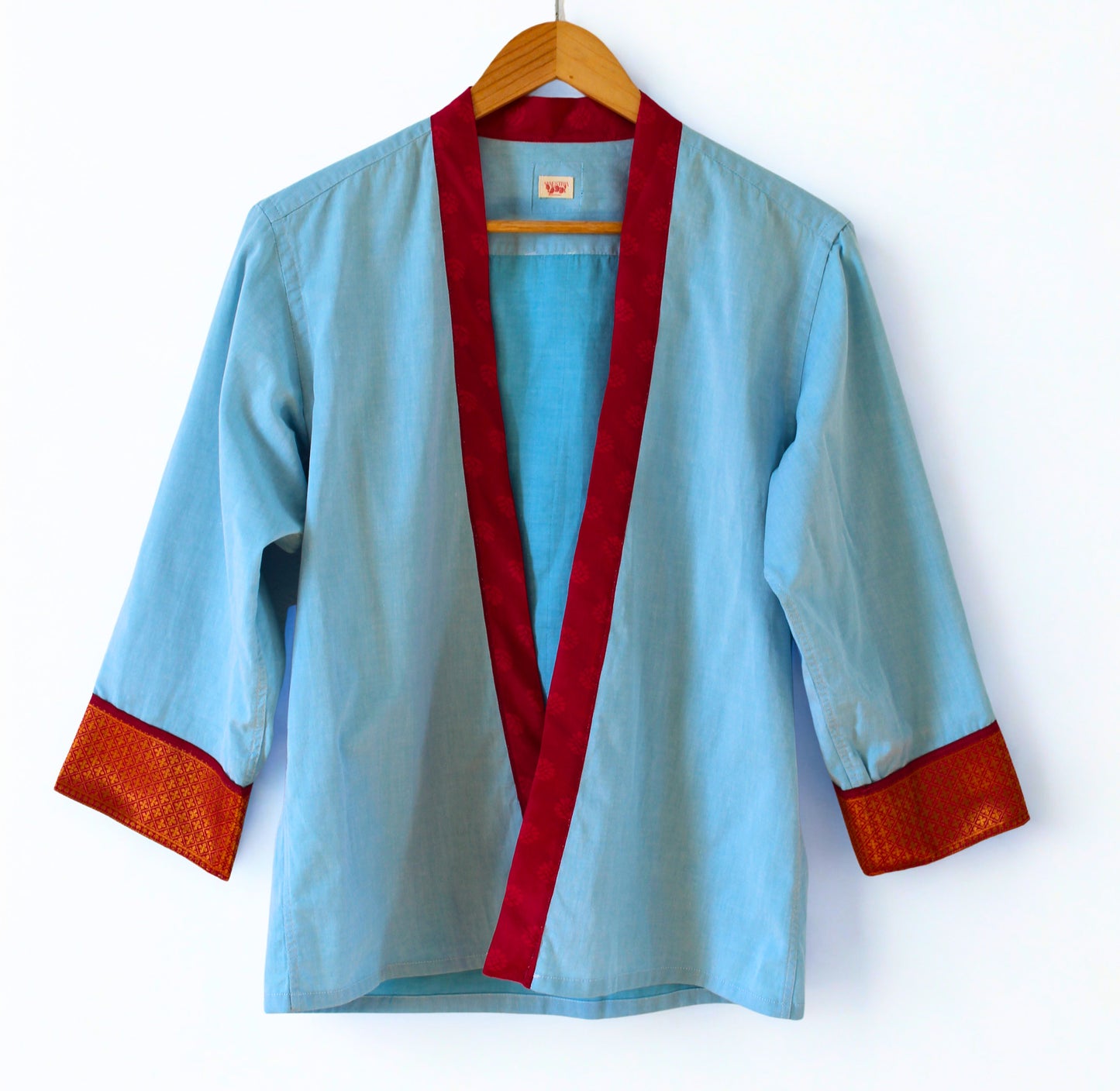 Kimono bleu et rose